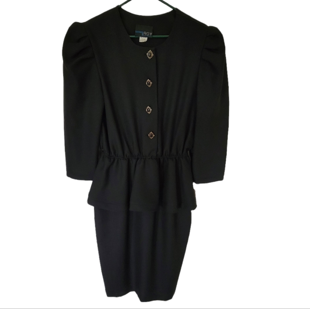 NWT Vintage RGY Black 100% Polyester Dress Size 16